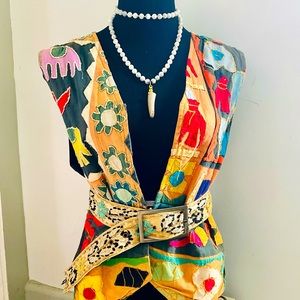 HANDMADE VINTAGE OOAK Unique Vest Top /Festival Wear/Rainbow/Pride/Hummingbird